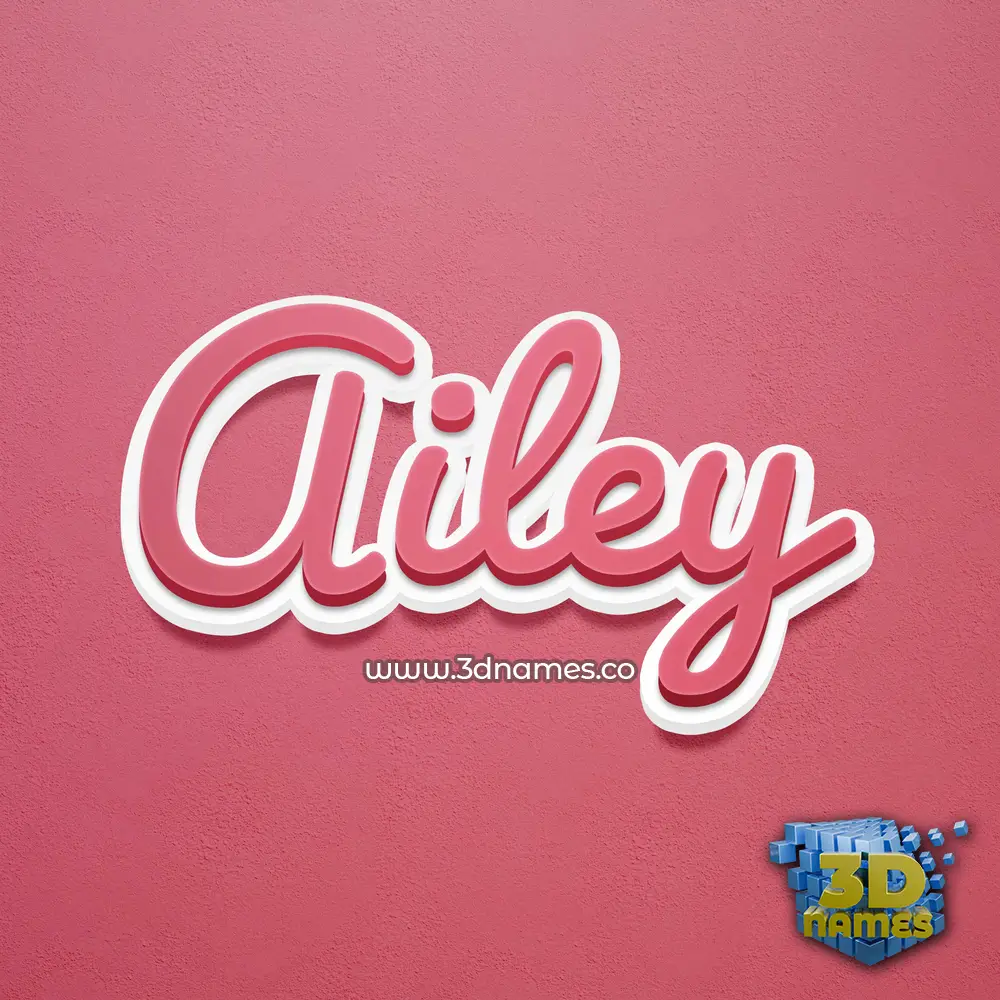 ailey in Red Scribble style - 3D name wallpaper