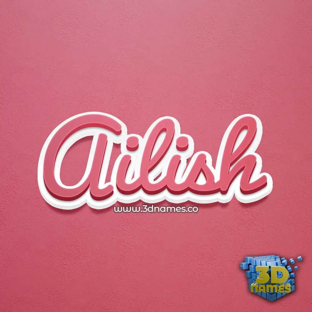 ailish in Red Scribble style - 3D name wallpaper
