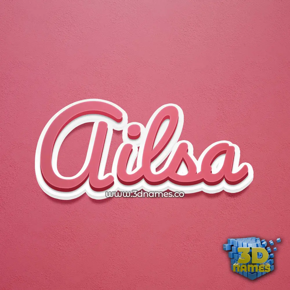 ailsa in Red Scribble style - 3D name wallpaper