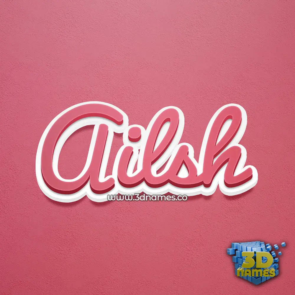 ailsh in Red Scribble style - 3D name wallpaper
