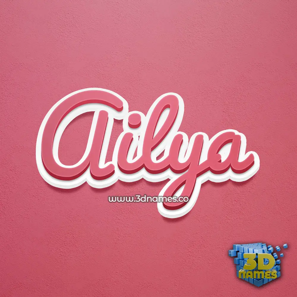 ailya in Red Scribble style - 3D name wallpaper