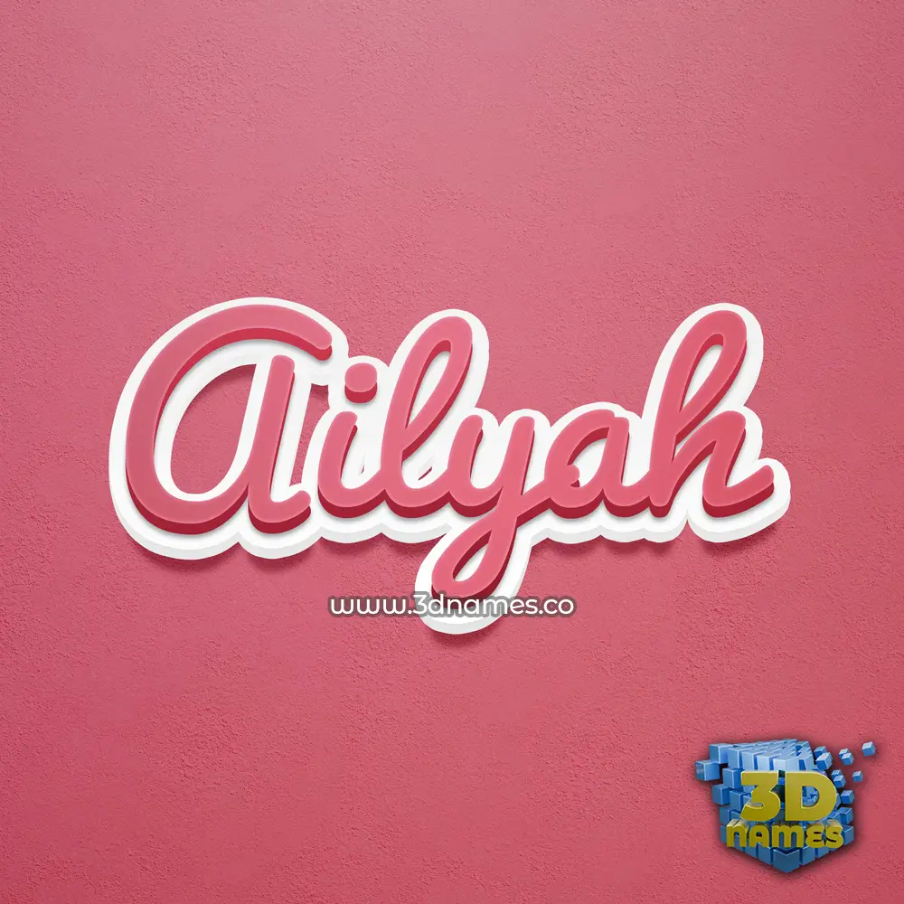 ailyah in Red Scribble style - 3D name wallpaper