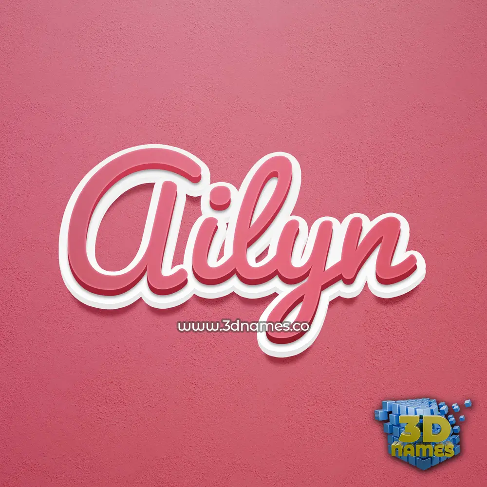 ailyn in Red Scribble style - 3D name wallpaper