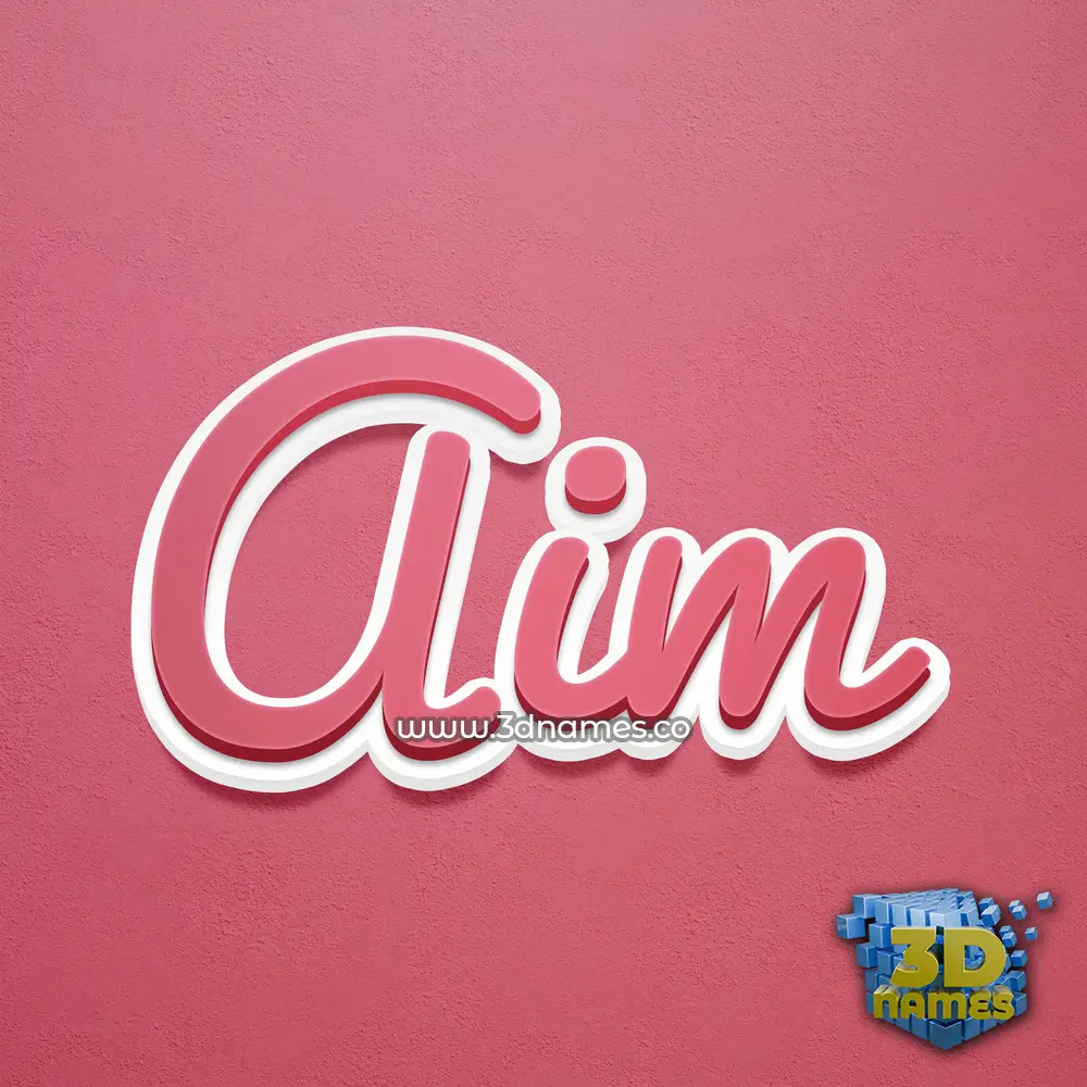 aim in Red Scribble style - 3D name wallpaper