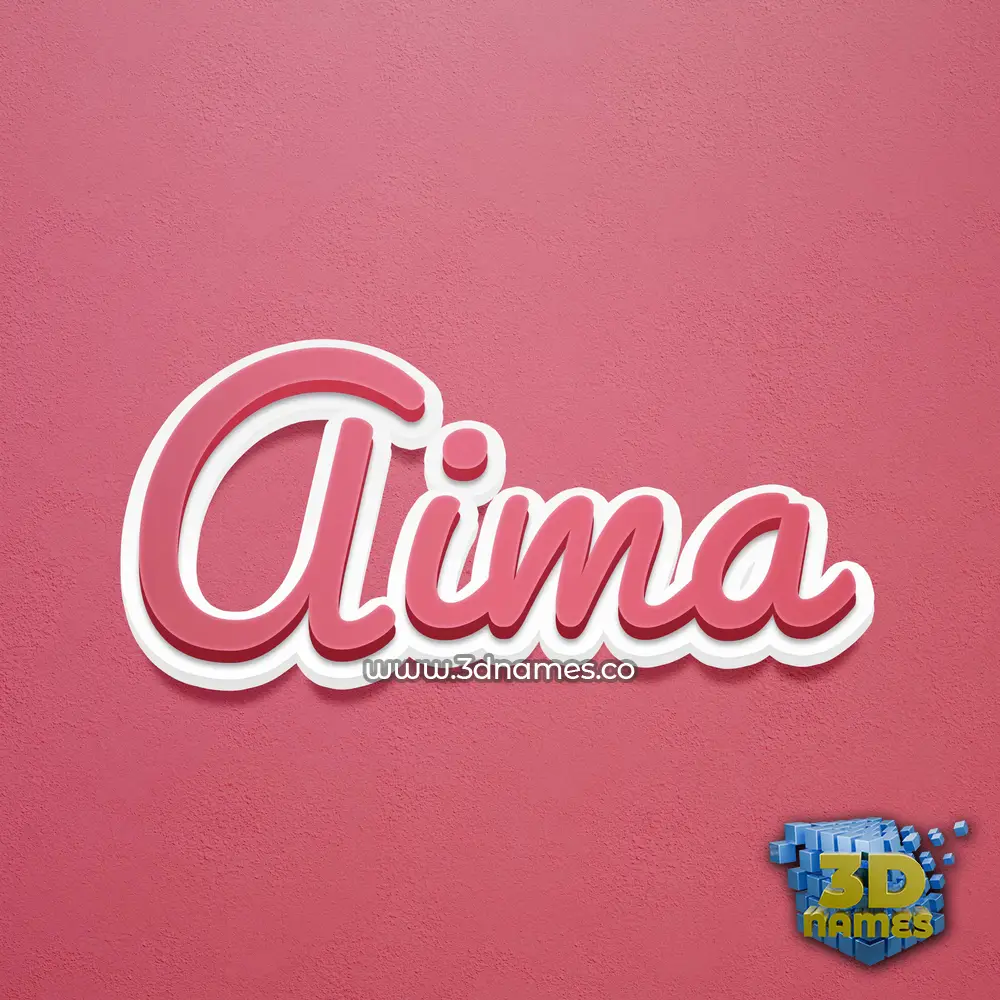 aima in Red Scribble style - 3D name wallpaper