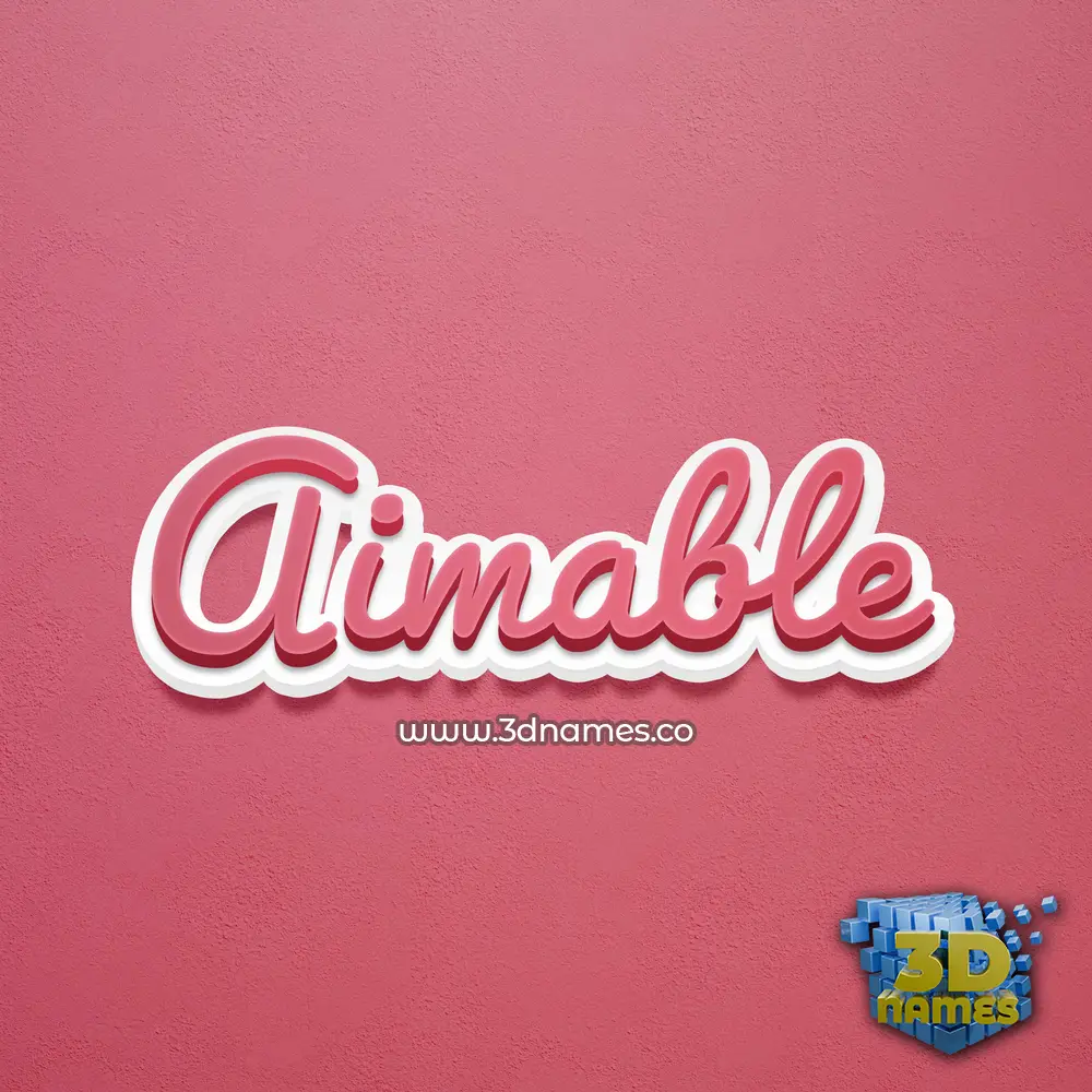 aimable in Red Scribble style - 3D name wallpaper