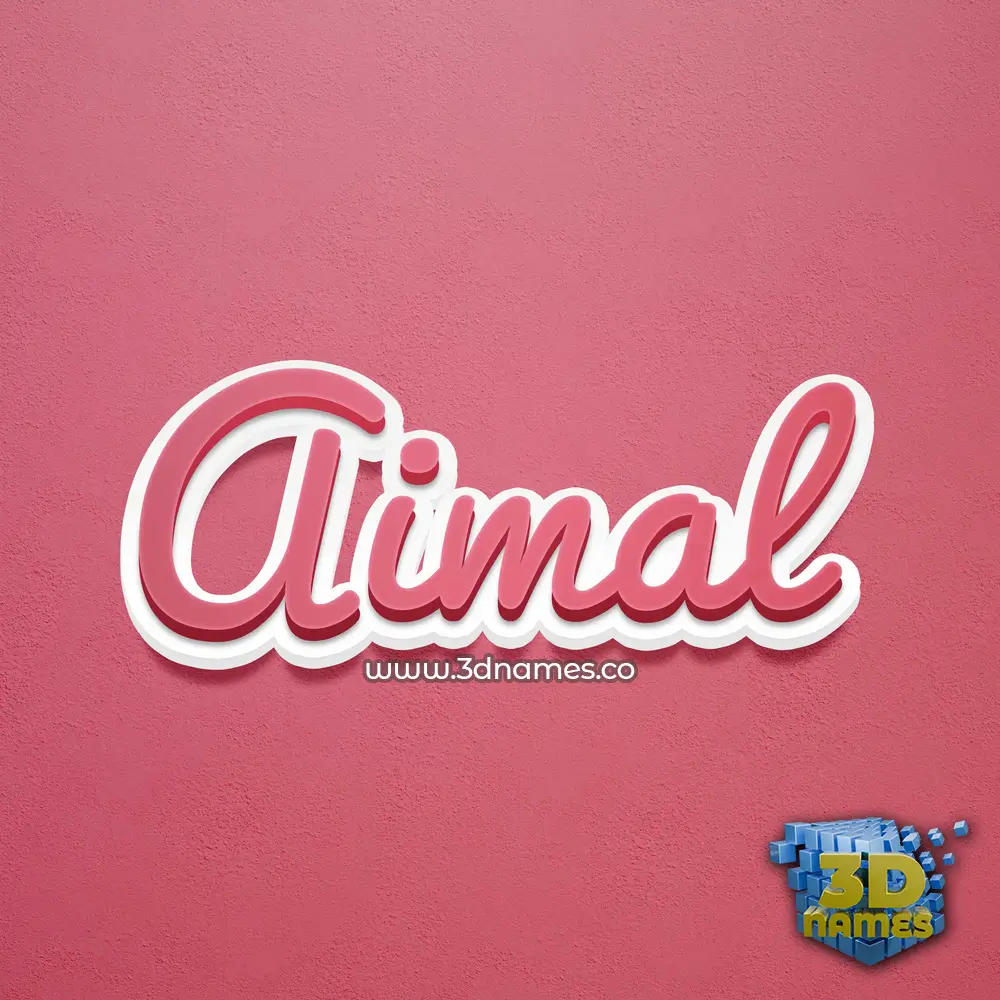 aimal in Red Scribble style - 3D name wallpaper