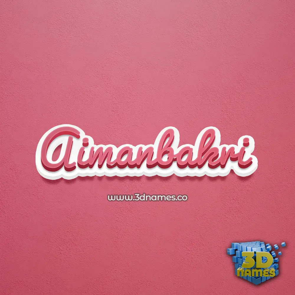 aimanbakri in Red Scribble style - 3D name wallpaper