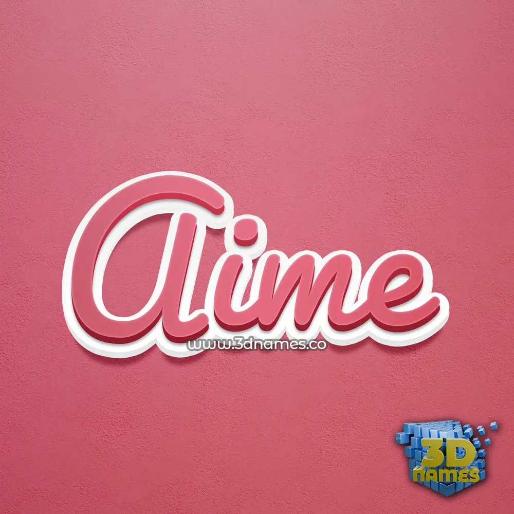 aime in Red Scribble style - 3D name wallpaper