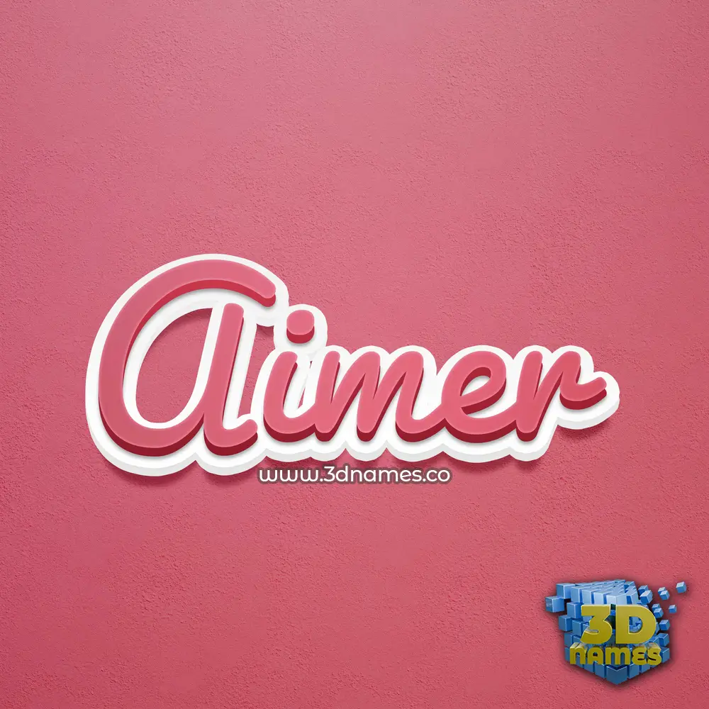 aimer in Red Scribble style - 3D name wallpaper