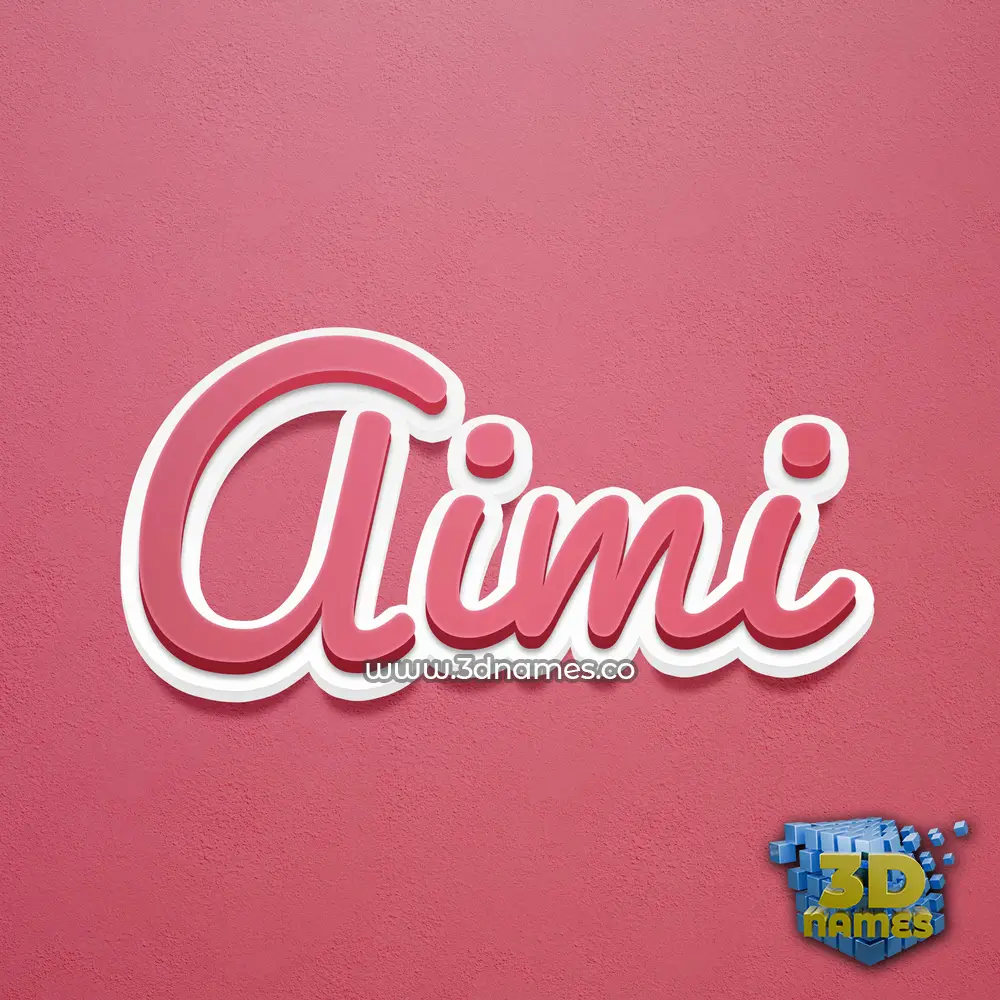 aimi in Red Scribble style - 3D name wallpaper