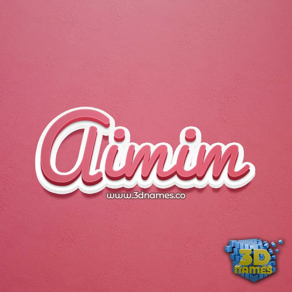 aimim in Red Scribble style - 3D name wallpaper
