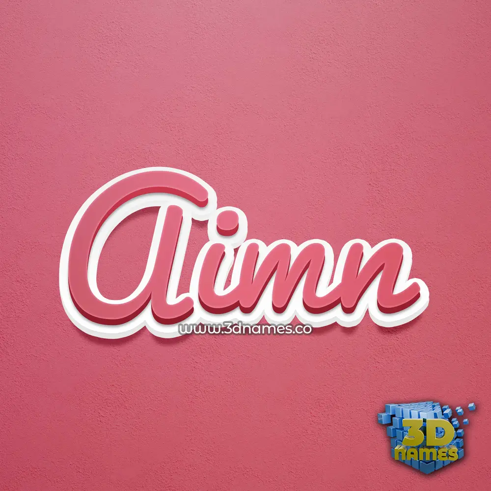 aimn in Red Scribble style - 3D name wallpaper