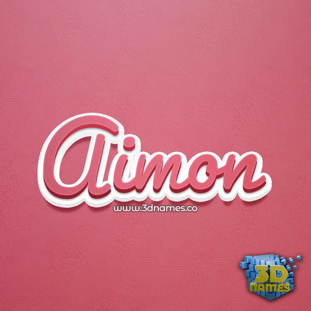 aimon in Red Scribble style - 3D name wallpaper