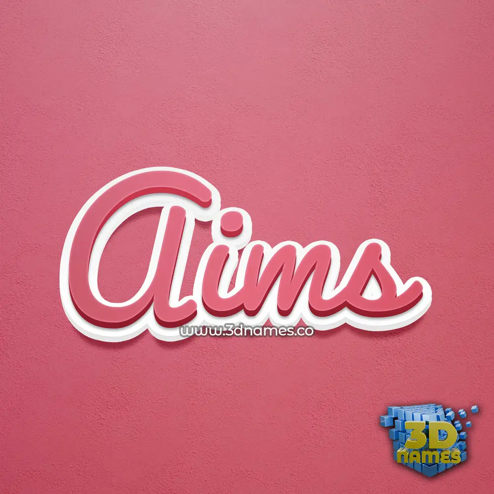 aims in Red Scribble style - 3D name wallpaper
