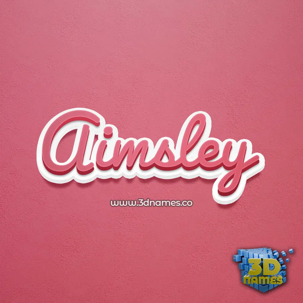 aimsley in Red Scribble style - 3D name wallpaper