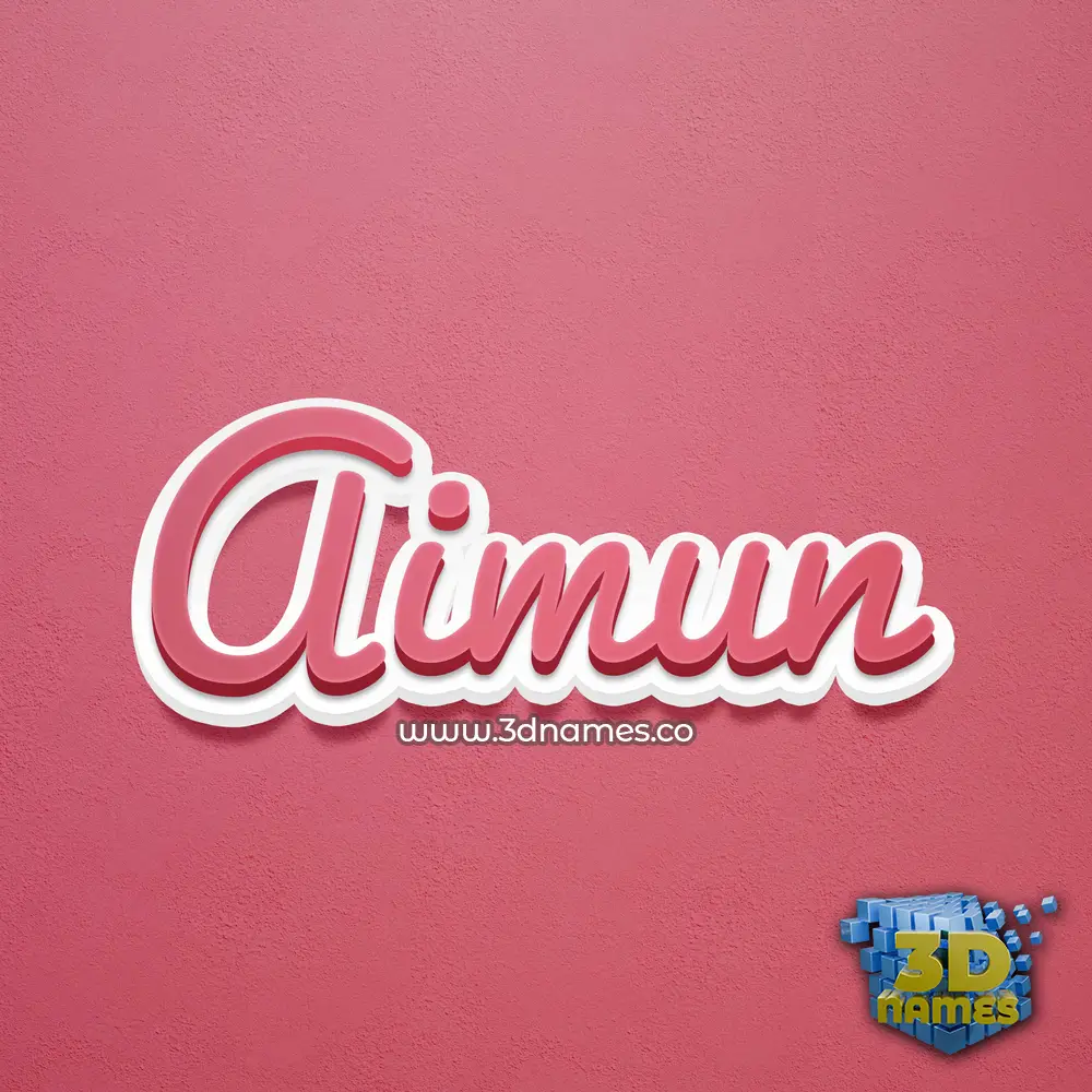 aimun in Red Scribble style - 3D name wallpaper
