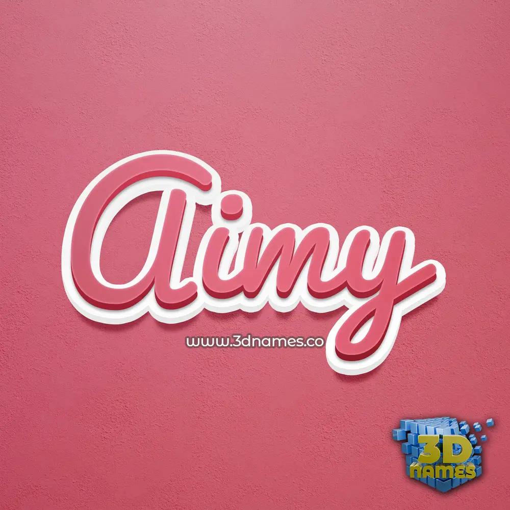 aimy in Red Scribble style - 3D name wallpaper