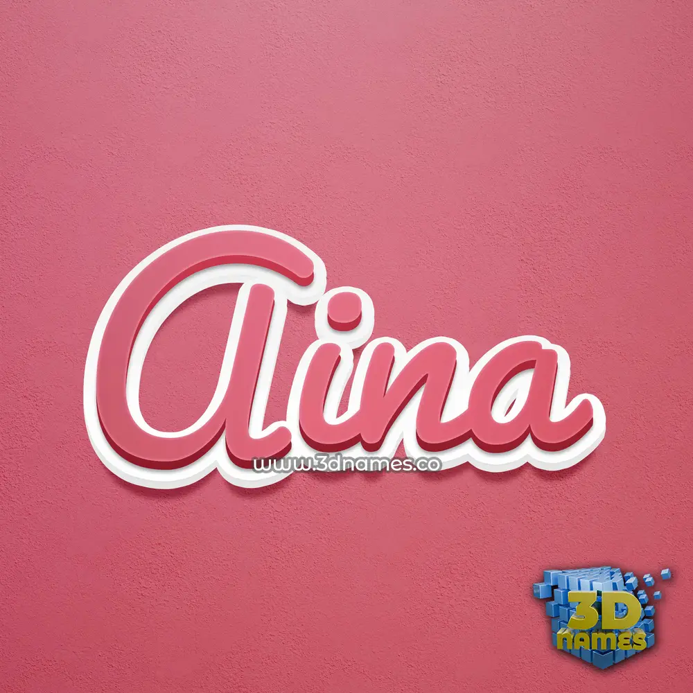 aina in Red Scribble style - 3D name wallpaper
