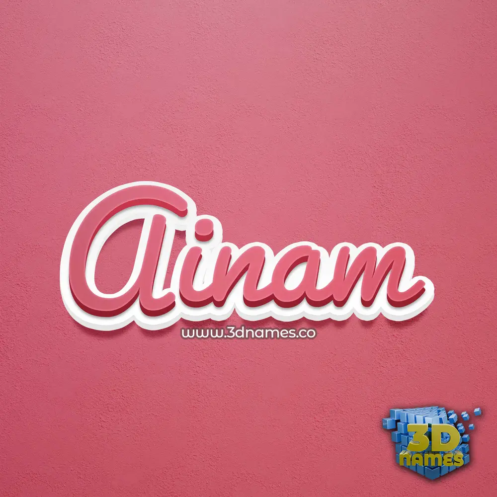ainam in Red Scribble style - 3D name wallpaper