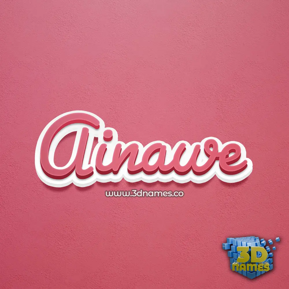 ainawe in Red Scribble style - 3D name wallpaper