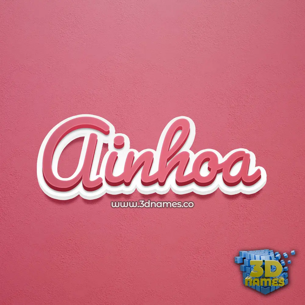 ainhoa in Red Scribble style - 3D name wallpaper