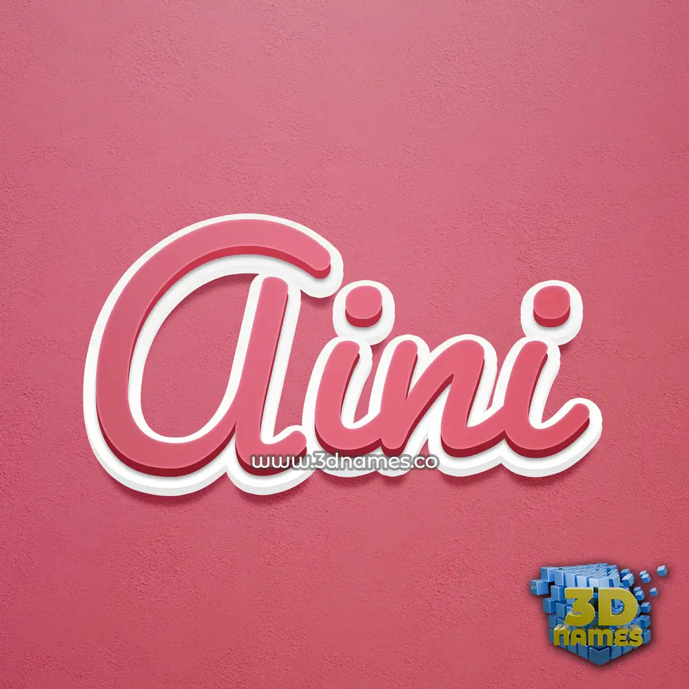 aini in Red Scribble style - 3D name wallpaper