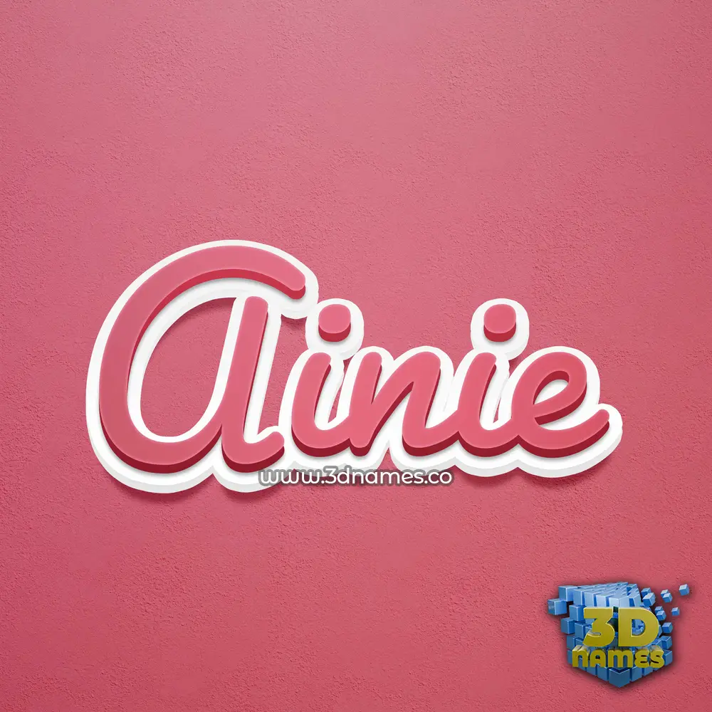 ainie in Red Scribble style - 3D name wallpaper