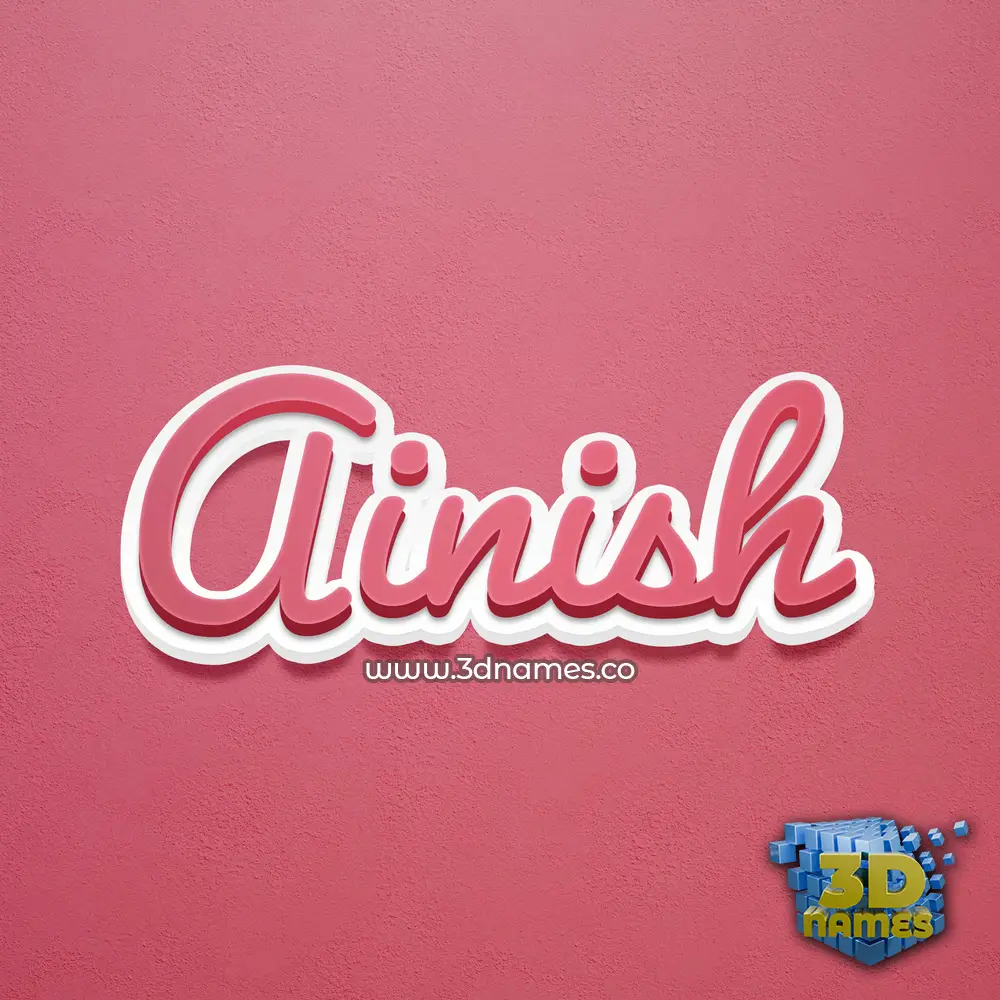 ainish in Red Scribble style - 3D name wallpaper