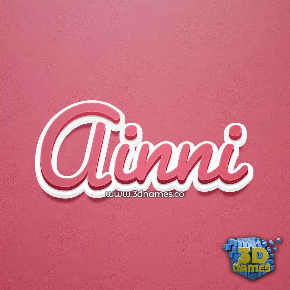 ainni in Red Scribble style - 3D name wallpaper