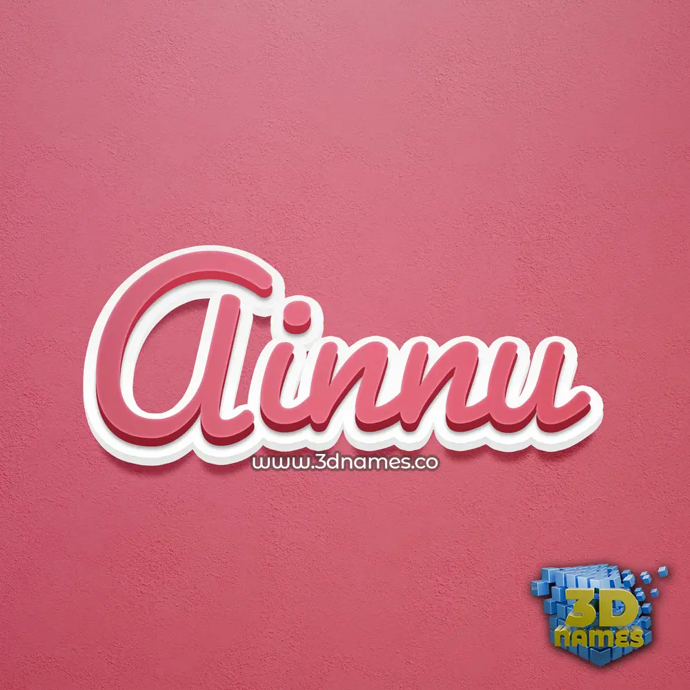 ainnu in Red Scribble style - 3D name wallpaper