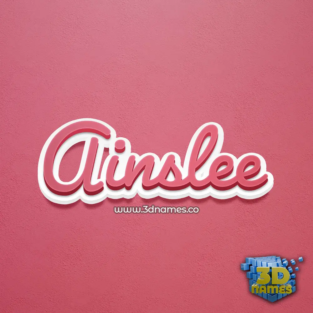 ainslee in Red Scribble style - 3D name wallpaper