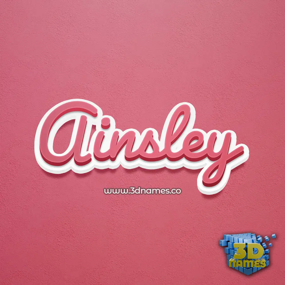 ainsley in Red Scribble style - 3D name wallpaper