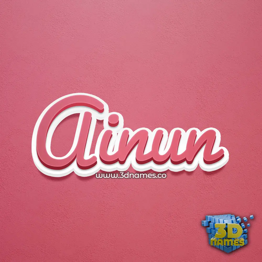 ainun in Red Scribble style - 3D name wallpaper
