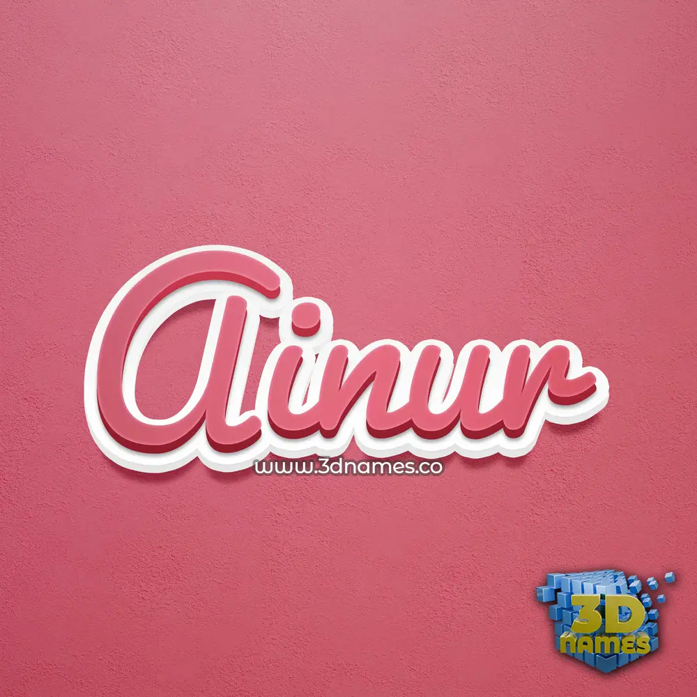 ainur in Red Scribble style - 3D name wallpaper
