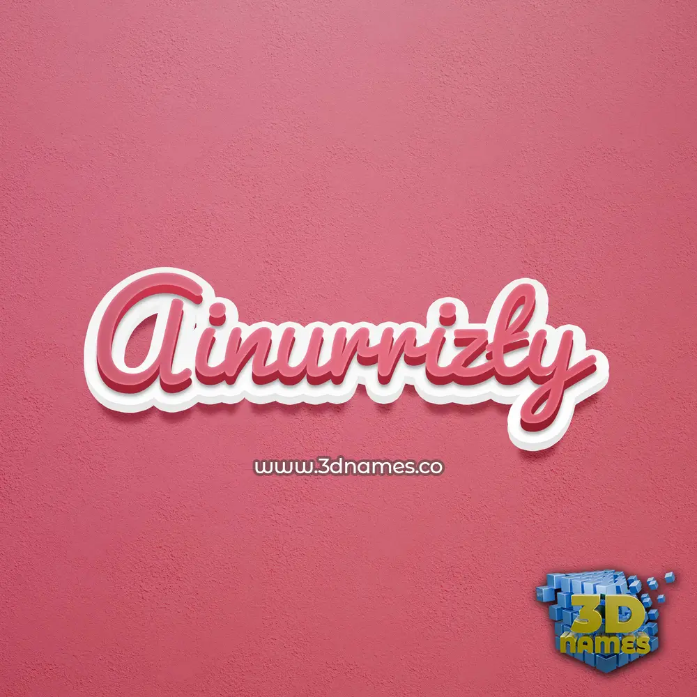 ainurrizty in Red Scribble style - 3D name wallpaper