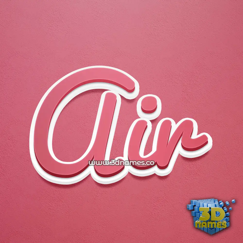 air in Red Scribble style - 3D name wallpaper