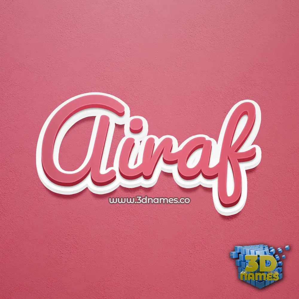 airaf in Red Scribble style - 3D name wallpaper