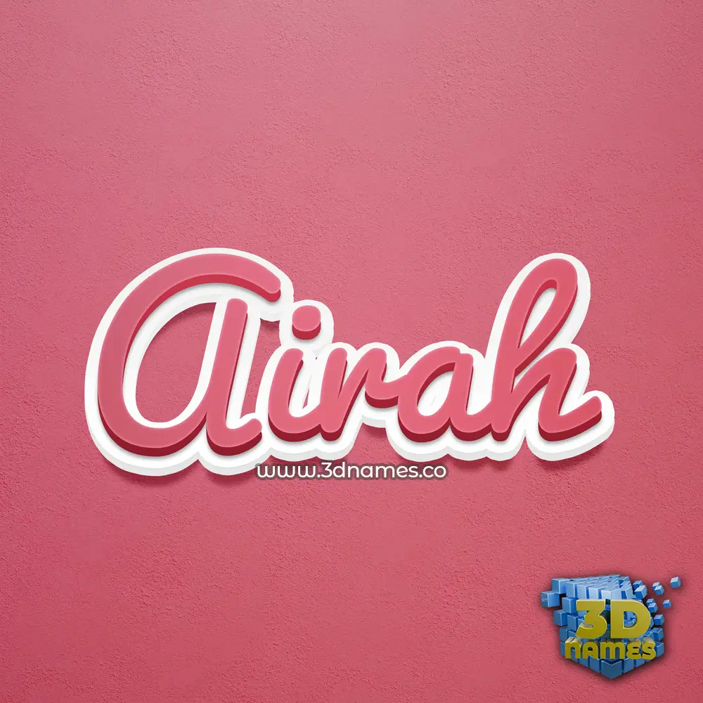 airah in Red Scribble style - 3D name wallpaper
