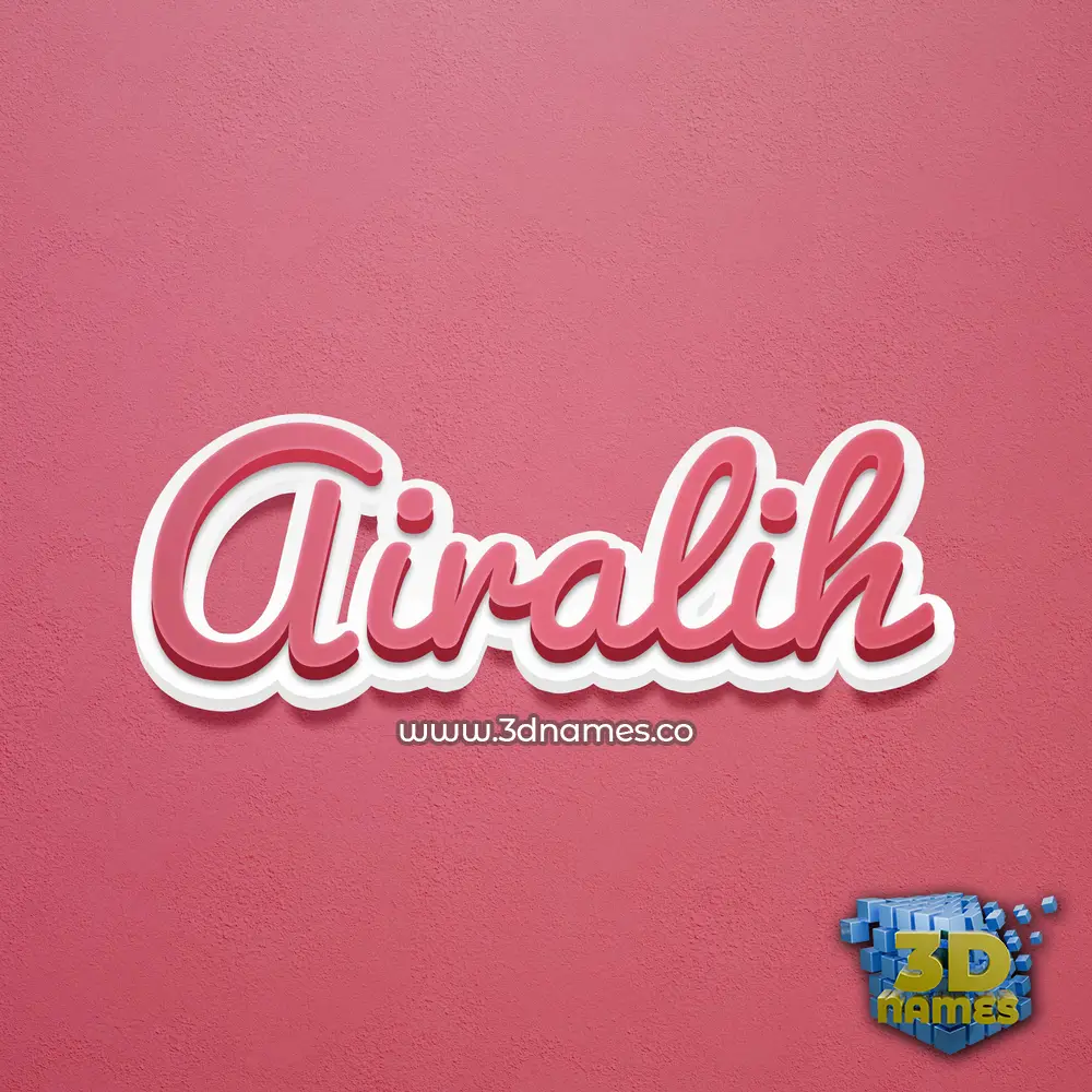 airalih in Red Scribble style - 3D name wallpaper