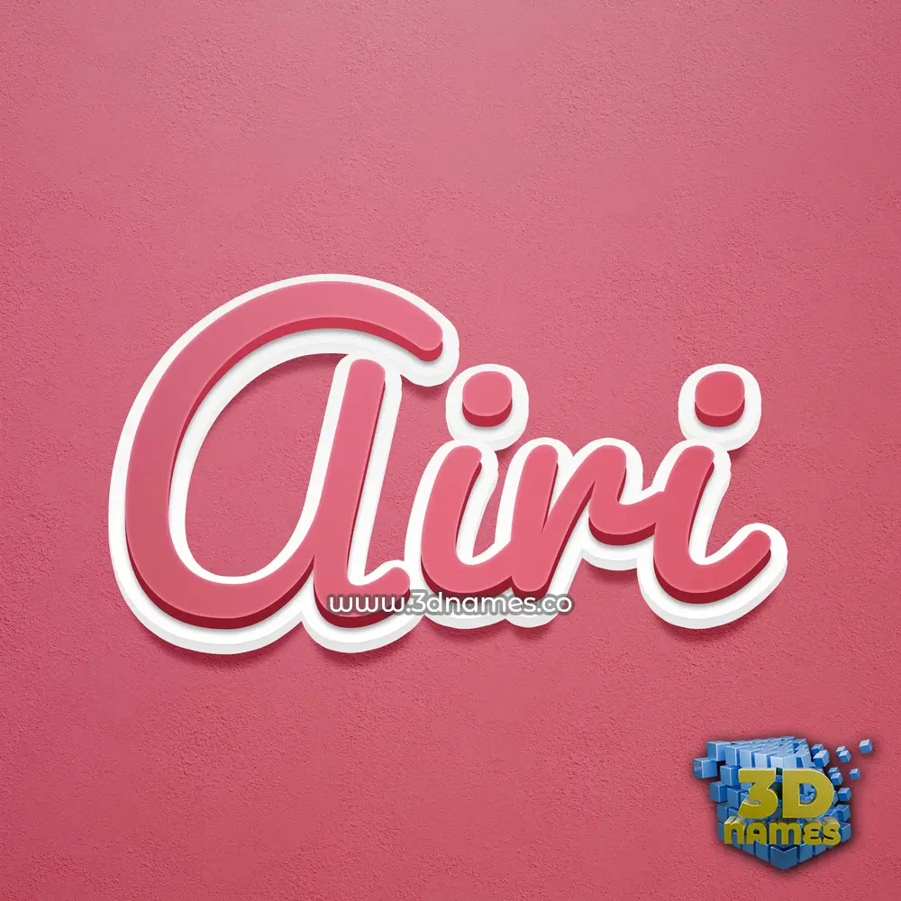 airi in Red Scribble style - 3D name wallpaper