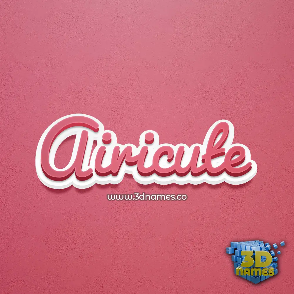 airicute in Red Scribble style - 3D name wallpaper