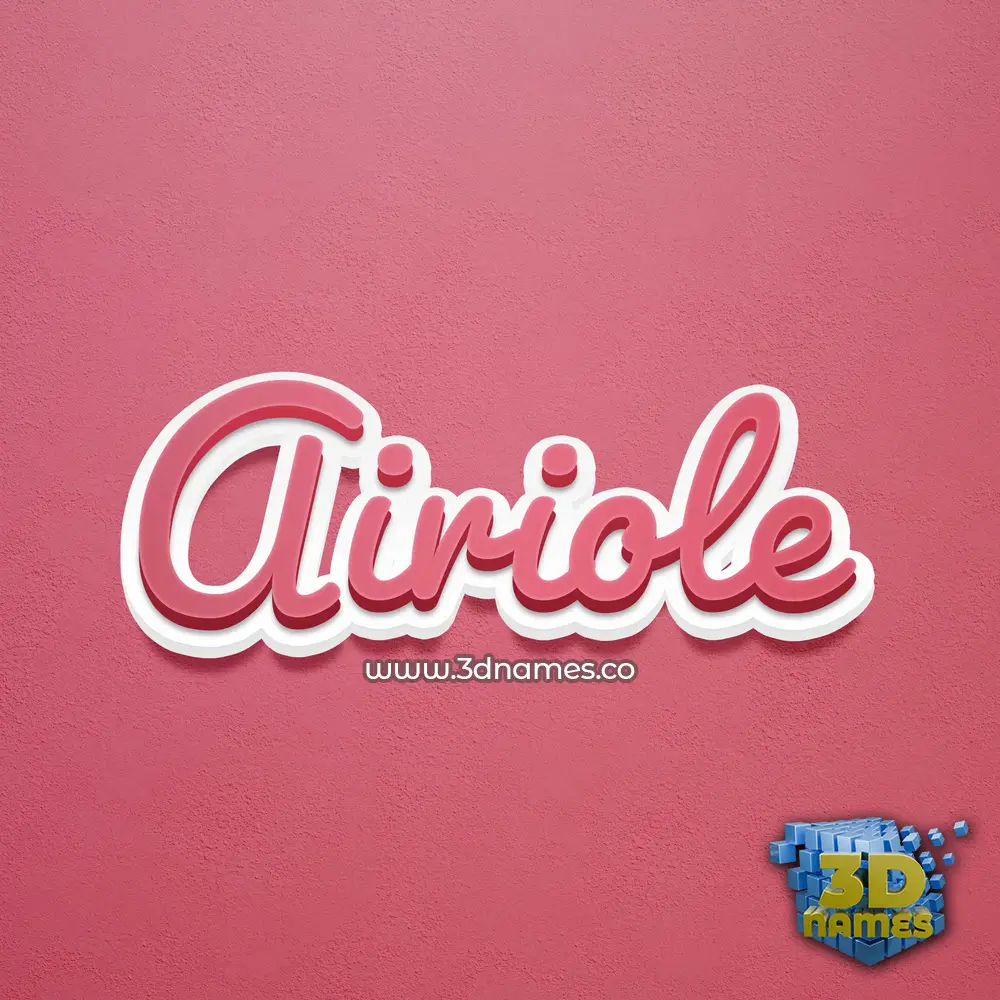 airiole in Red Scribble style - 3D name wallpaper