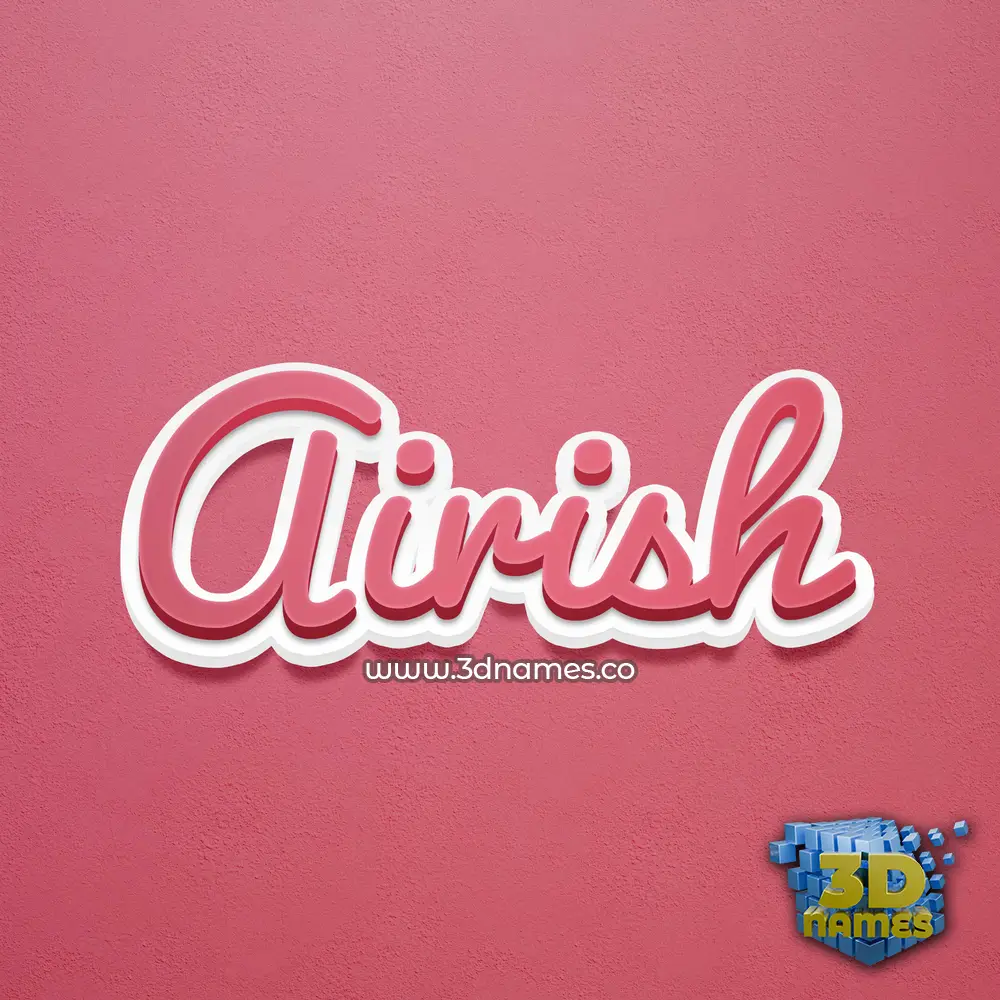 airish in Red Scribble style - 3D name wallpaper