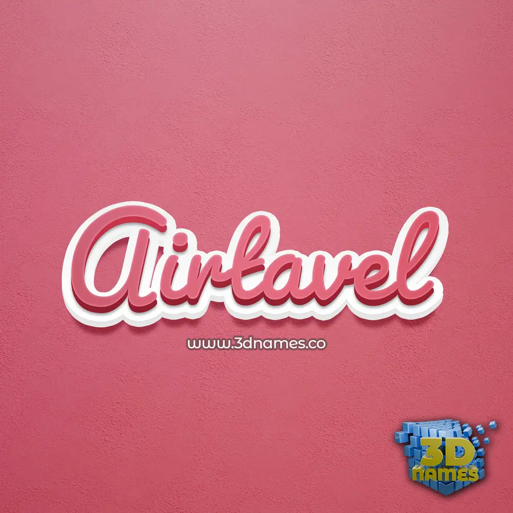airtavel in Red Scribble style - 3D name wallpaper