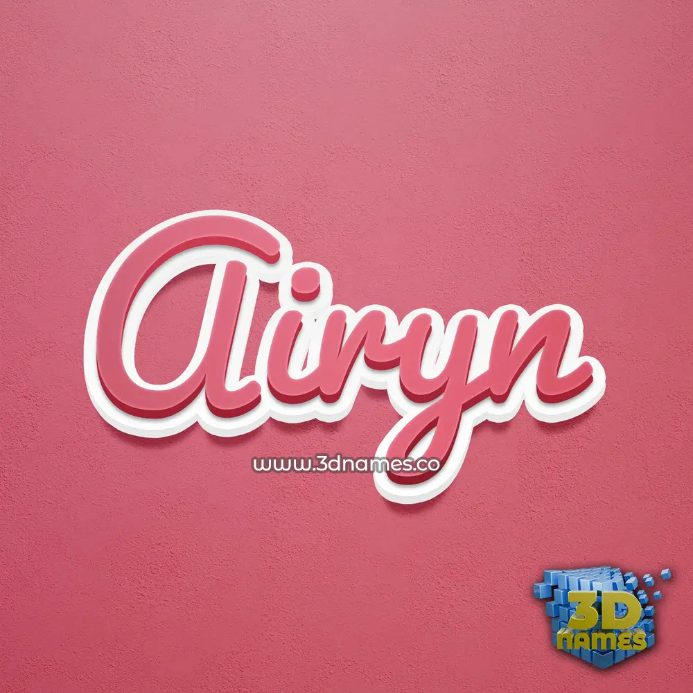 airyn in Red Scribble style - 3D name wallpaper