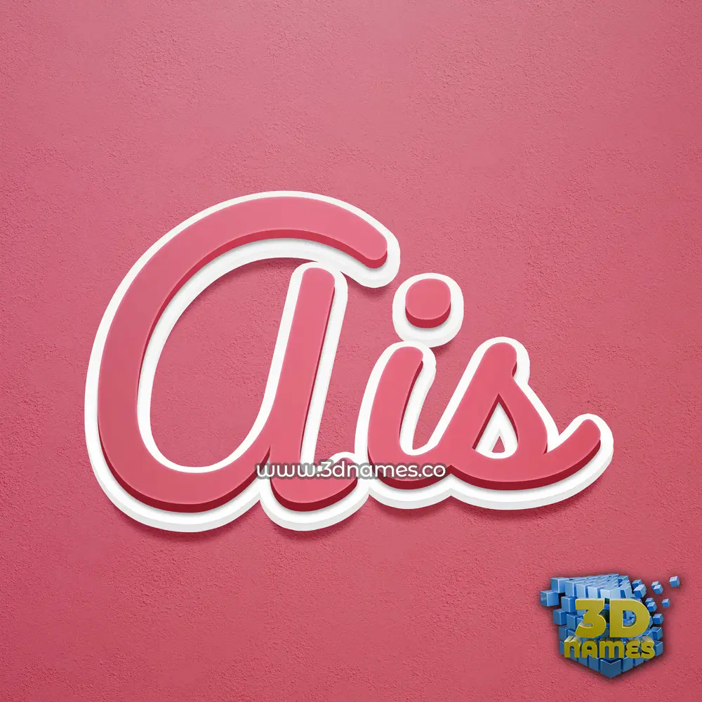 ais in Red Scribble style - 3D name wallpaper