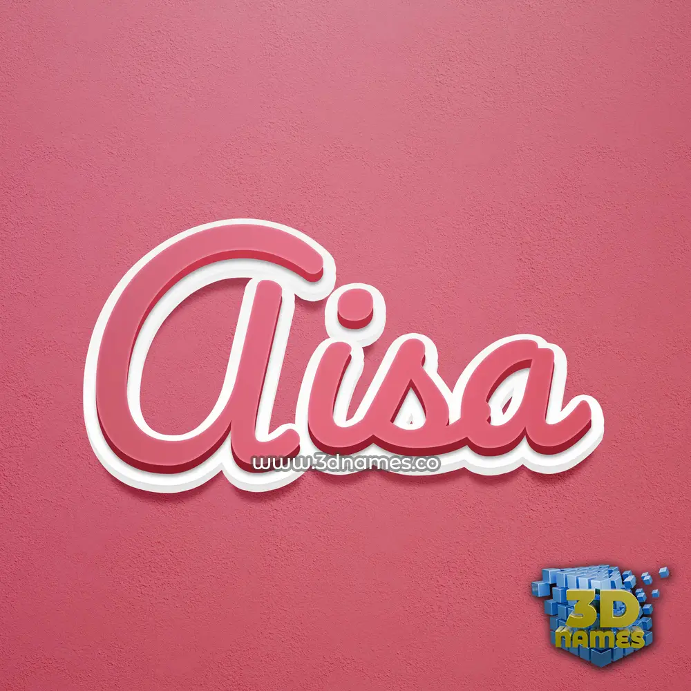 aisa in Red Scribble style - 3D name wallpaper