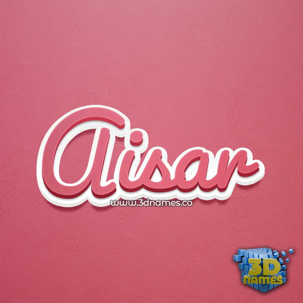 aisar in Red Scribble style - 3D name wallpaper