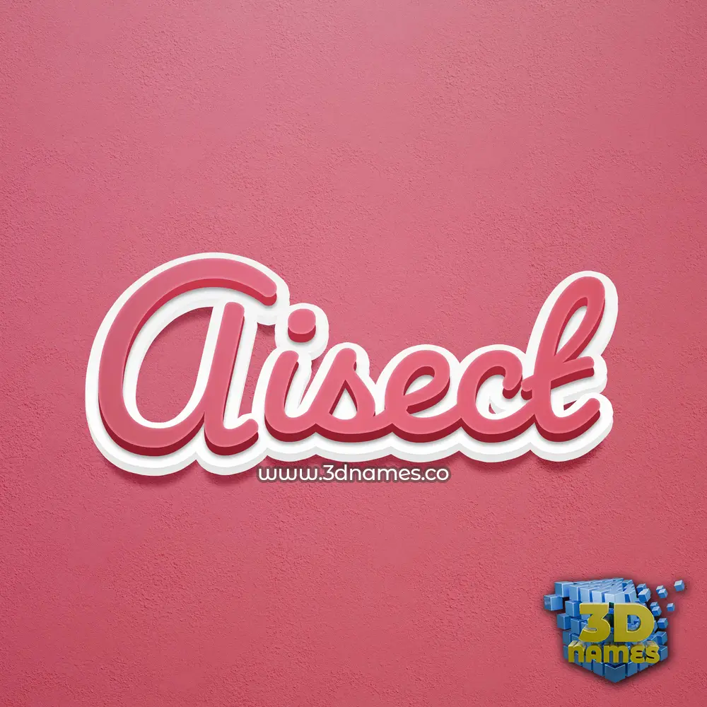 aisect in Red Scribble style - 3D name wallpaper